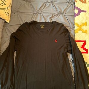 Polo by Ralph Lauren Black Long-Sleeve Crewneck with Red Pony